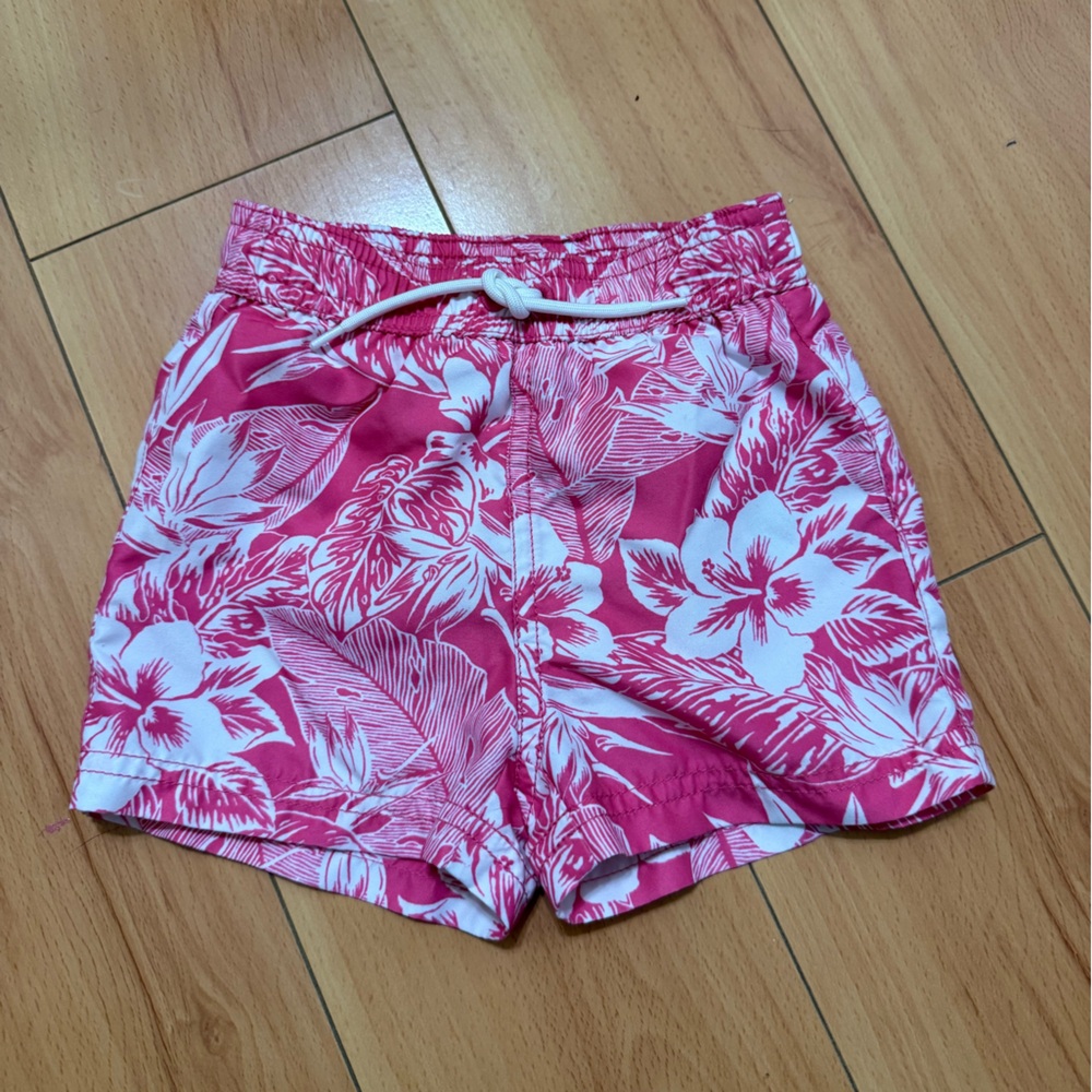 Janie and Jack Pink Floral Baby Boy Swim Shorts in 6-12 months